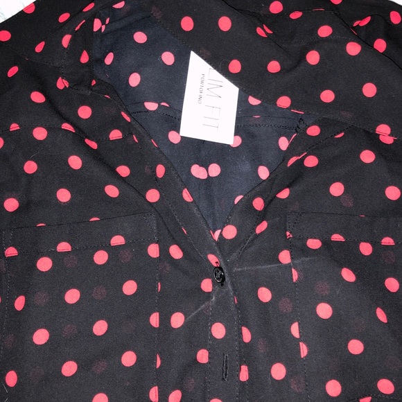 EXPRESS Polka Dot Button Up 🔴 - Picture 3 of 4